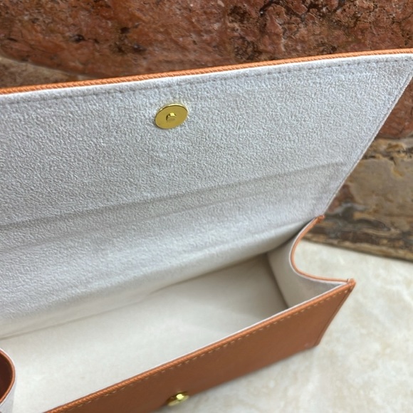 Tory Burch Orange Sunglasses Case With Logo Eyeglasses Box Storage - Picture 6 of 14